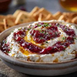Cranberry Whipped Feta Dip With Hot Honey Drizzle