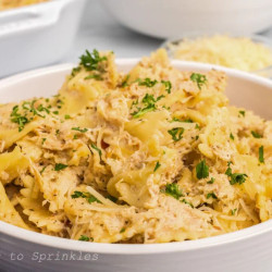 Crockpot Buffalo Wild Wings Garlic Parmesan Chicken Pasta