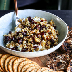Whipped Goat Cheese With Honey, Cranberry &amp; Walnuts