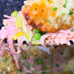 Pulled Ham &amp; Leek Potato Bake