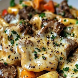 Creamy Cowboy Butter Tortellini With Steak &amp; Carrots &amp; Bell Peppers