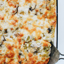 Chicken And Mushroom Enchilada Rice Casserole