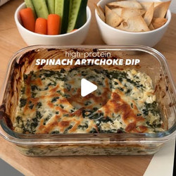 High Protein Spinach Artichoke Dip