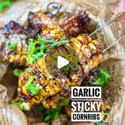 Sticky Garlic Corn Ribs