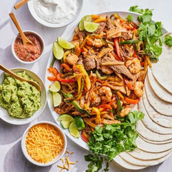 Blackstone Chicken, Steak And Shrimp Fajita