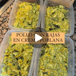 Pollo Y Rajas En Crema Poblana