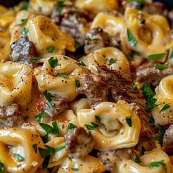 Philly Cheesesteak Tortellini Pasta