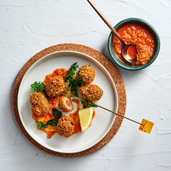 Woodcut’s Crusted Giant Green Olives With ’nduja
