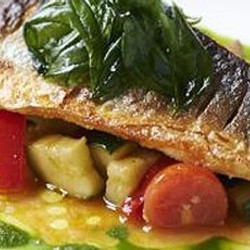 Pan-fried Sea Bass With Ratatouille &amp; Basil
