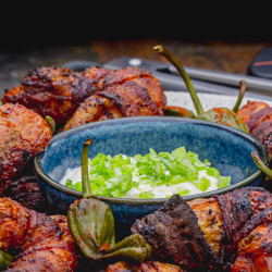 Smoked Crispy Sweet Bacon Wrapped Wings