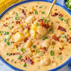 Healthy Corn Chowder (with Butter Beans &amp; Greek Yogurt)