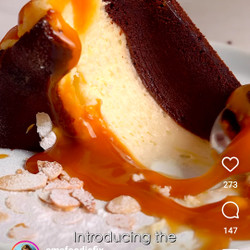 Almond Brownie Basque Cheesecake