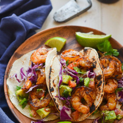 Grilled Shrimp Tacos With Avocado Salsa