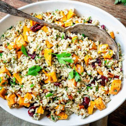 Brown Rice Salad With Roasted Sweet Potato