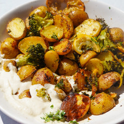 Lemon Garlic Potatoes w/ Broccoli