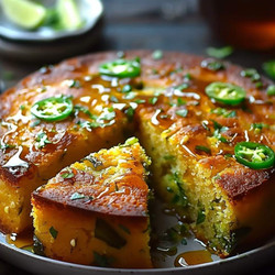 Jalapeño Cornbread with Lime Honey Glaze