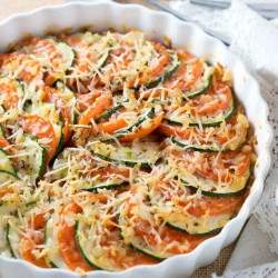 Parmesan Zucchini And Tomato Gratin