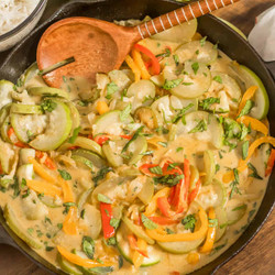 Thai Curried Opo Squash And Peppers