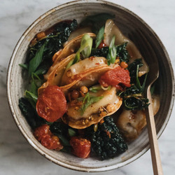 Roasted Tomato And Dumpling Salad Hetty McKinnon easy must bowl food