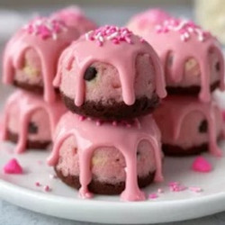 Pink Chocolate-chip Cookie Dough Brownie Bites That Steal The Show