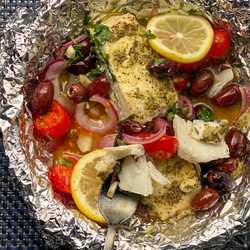 Mediterranean Baked Fish In Foil Packets