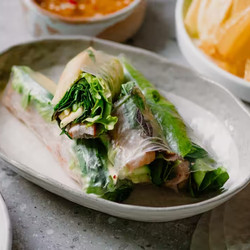 Grilled Pork Chop Rice Paper Rolls