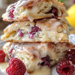 Buttery Lemon Raspberry Scones
