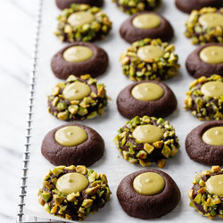 Chocolate Pistachio Cream Thumbprints