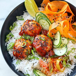Chicken Meatball Rice Bowls