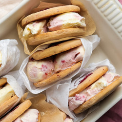 Strawberry Jam Ice Cream Sandwiches