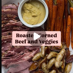 Roasted Corned Beef with Fingerlings And Carrots With Balsamic And Rosemary