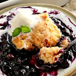 Gluten-free Blueberry Cobbler {dairy-free &amp; Vegan Option}
