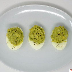 Spicy Avocado Deviled Eggs
