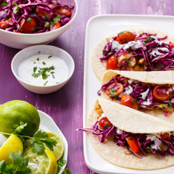 Mahi Mahi Fish Tacos With Tangy Red Cabbage Slawsa