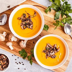 Pumpkin Soup With Sautéed Mushrooms (italy)