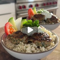 Chicken Kofta With Tzatziki And Lemon Dill Rice