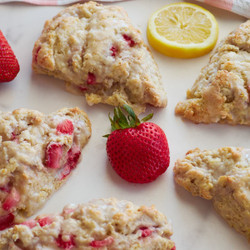 Strawberry Lemon Sourdough Scones