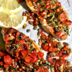 Mediterranean Fish With Tomato And Olive Tapenade
