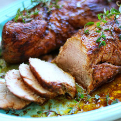 Grilled Pork Tenderloin With Balsamic Honey Glaze *** Threestars