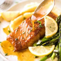 Lemon Honey Glazed Salmon