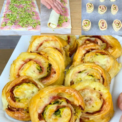 Ham And Cheese Puff Pastry Pinwheels