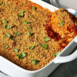 Chicken Parmesan Orzo Bake