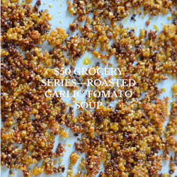 Roasted Garlic, Cauliflower, And Tomato Soup With Crispy Quinoa