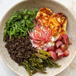Spring Hot Honey Halloumi Bowl