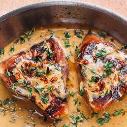 Pan-seared Lamb Chops With Mustard-thyme Sauce