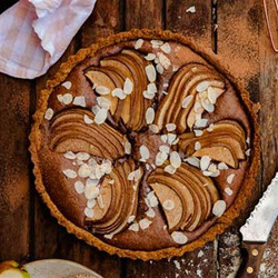 Pear, Chocolate And Hazelnut Tart.