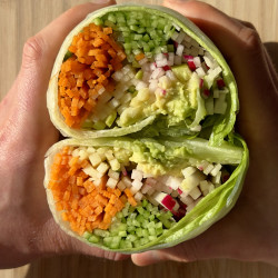 Giant Summer Roll | With Creamy Peanut Sauce
