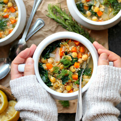 Lemon Dill Chickpea And Orzo Soup - Eat Figs, Not Pigs
