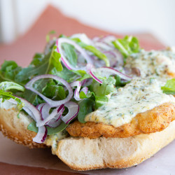 Semolina Breaded Veal Cutlet Sandwich