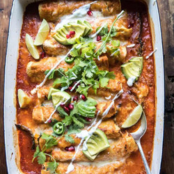 Spicy Poblano, Black Bean, And Quinoa Enchiladas